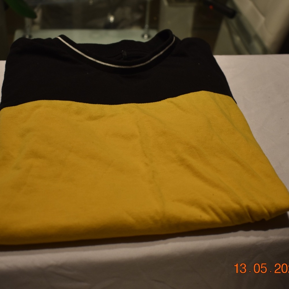 Half Black Half Yellow T shirt